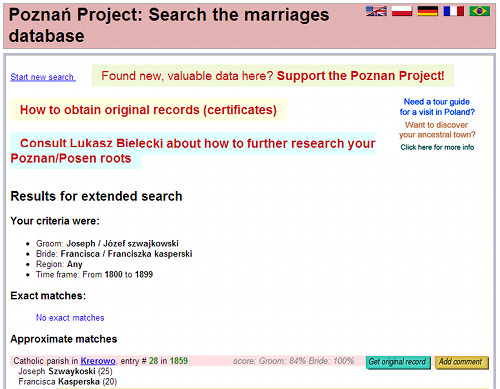 Poznan Marriage Project Example