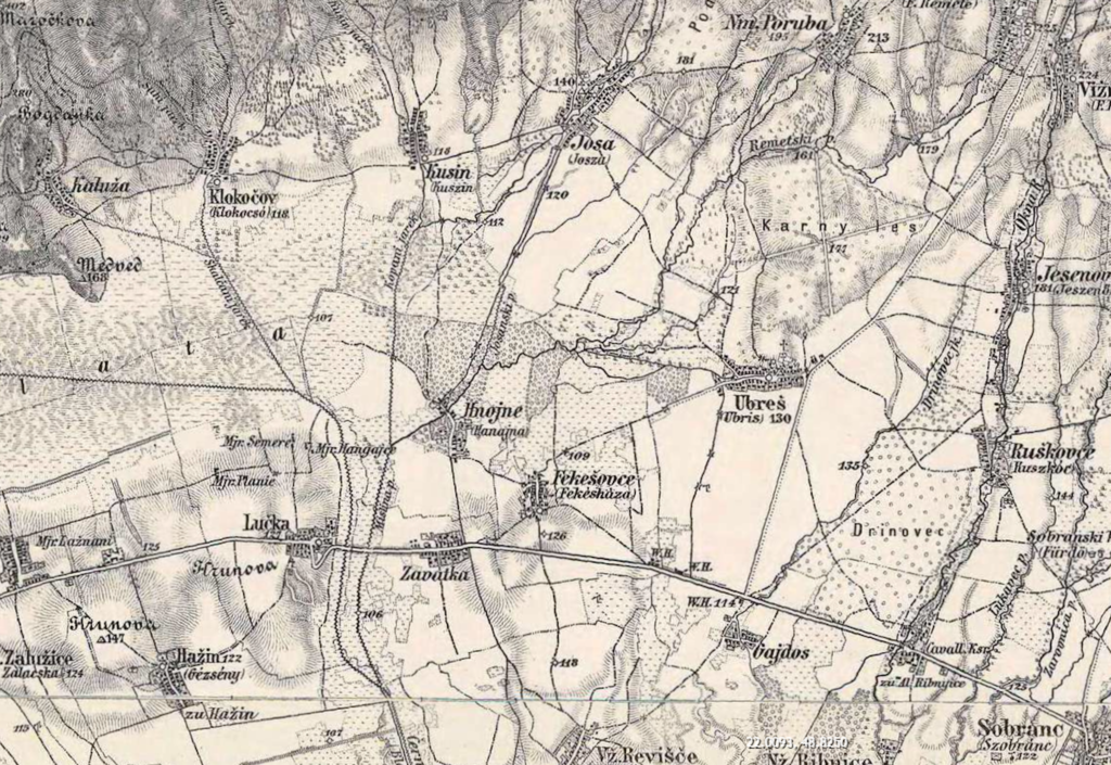 Ubrez Area - 3rd Military Survey 1800s, Mapire.eu site 