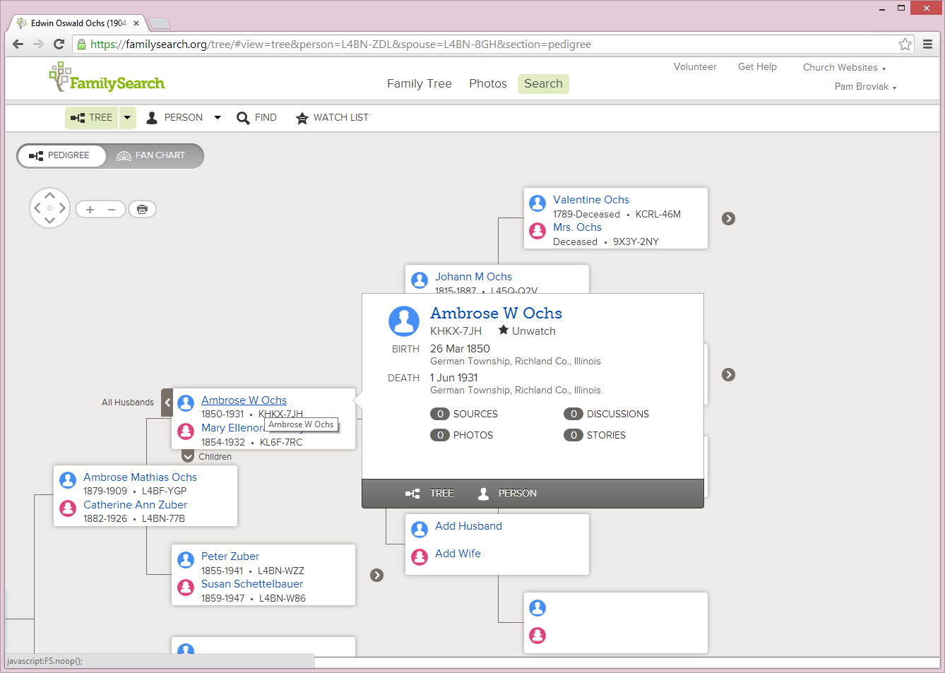 Family Tree Example on FamilySearch.org