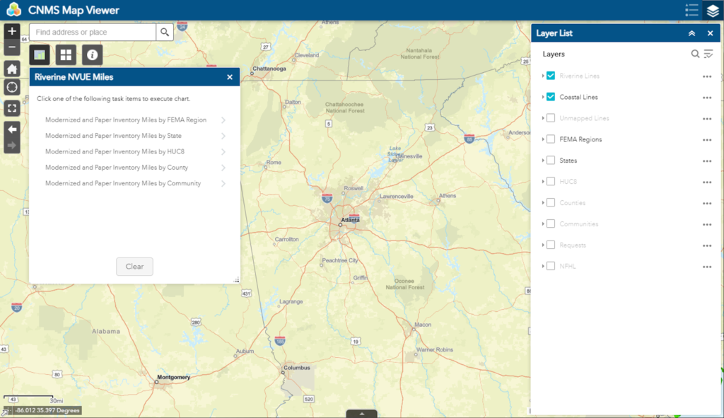 CNMS Viewer screenshot centered on Georgia