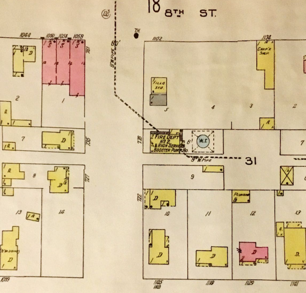 Sanborn map showing 738 crosat