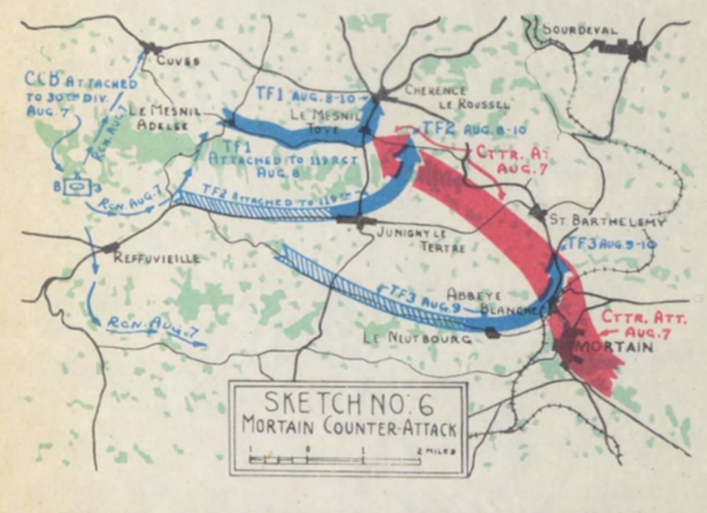 Map showing movement of troops in France