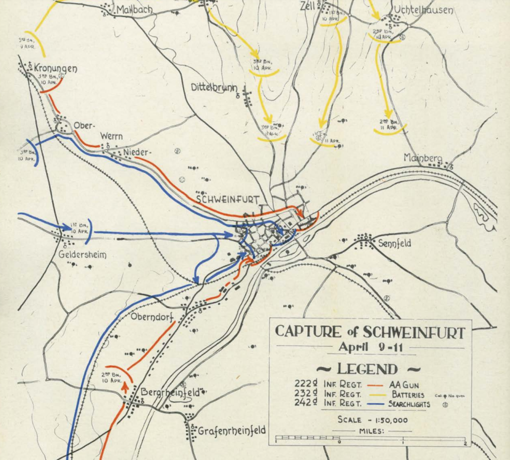 Map showing movement of troops