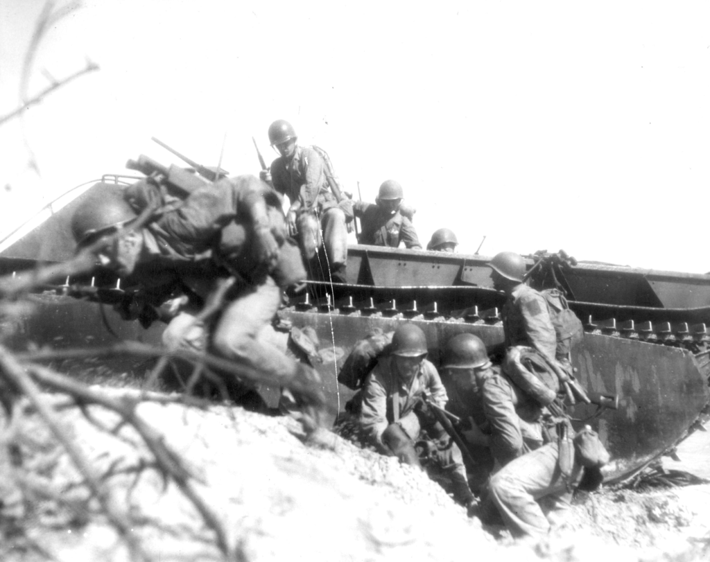 Image of 3rd USMC Division invasion of Guam.