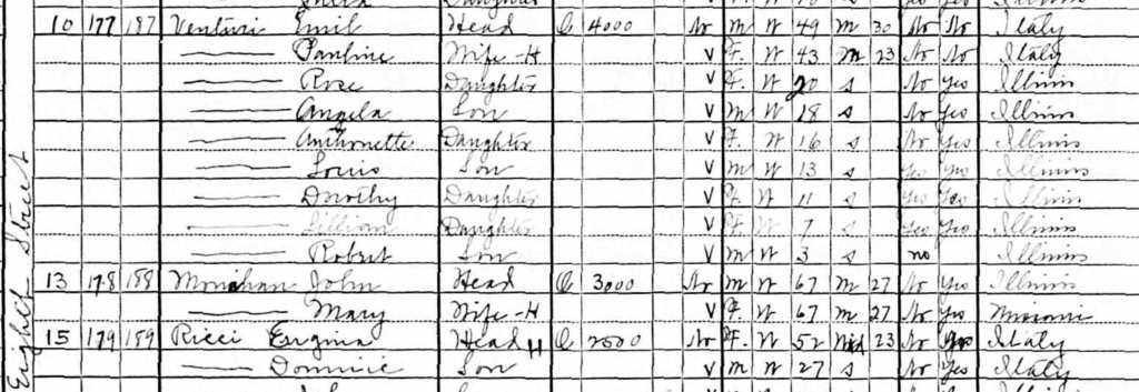 Listing of Venturi household in 1930 U.S. Census.