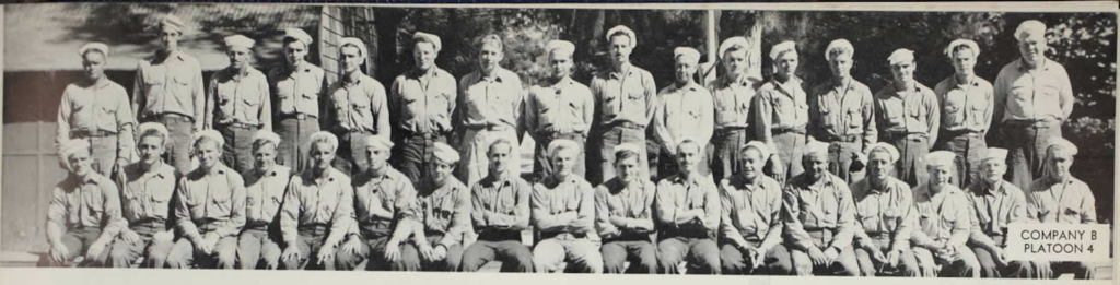 photo of members of Company B Platoon 4 of the 50th Naval Construction Battalion.