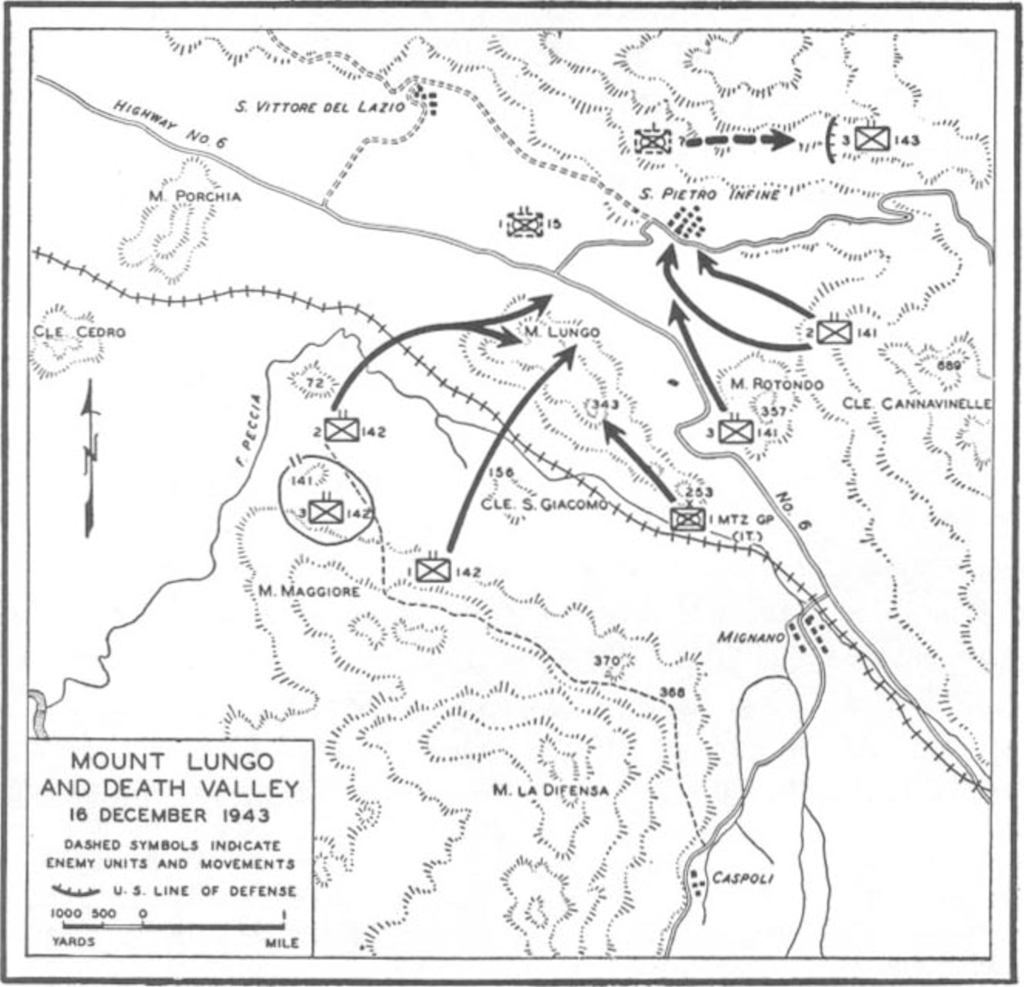 Map showing movement of troops across Italy.