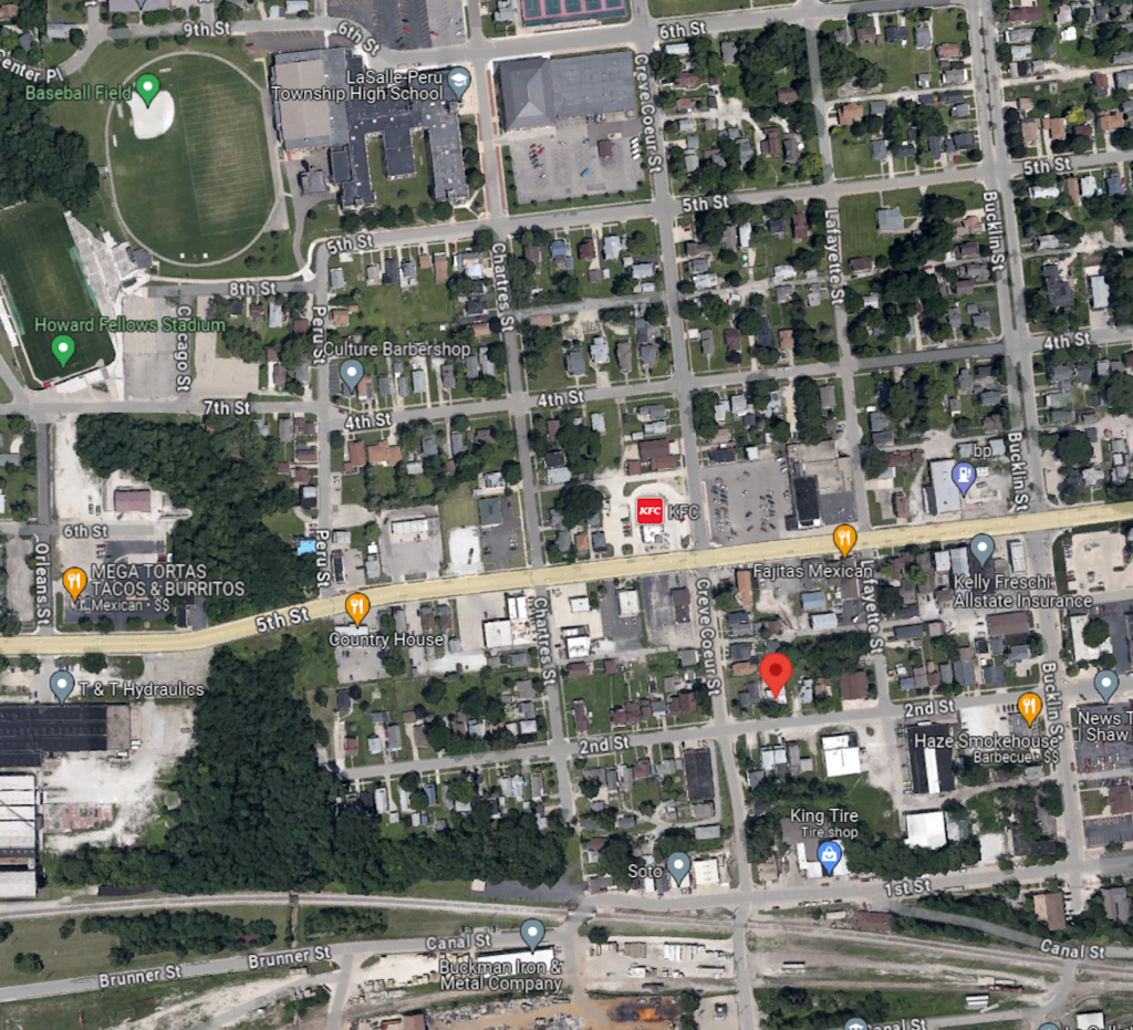 Current aerial map of southwest corner of LaSalle