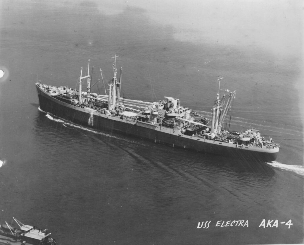 photo showing the USS Electra sailing in water