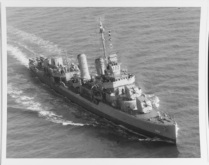 USS Maddox (DD-622) sailing in the ocean