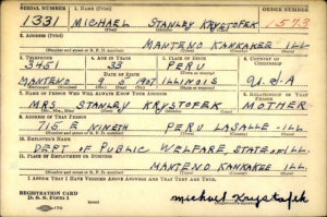WWII Draft Registration Card for Michael Krystofek