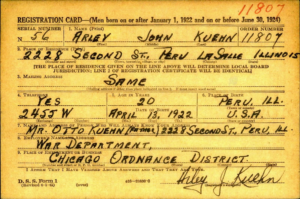 WWII Draft Registration Card for Arley John Kuehn