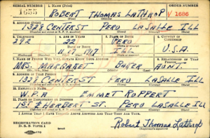 Draft Registration Card for Robert Thomas Lathrop